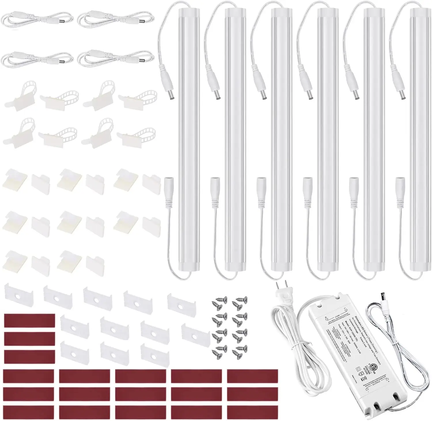 Litever Under Cabinet Led Lights Kit Dimmable By Ac In-Wall Dimmer. Plug Or Direct Wire Led Driver. Super Bright Linkable