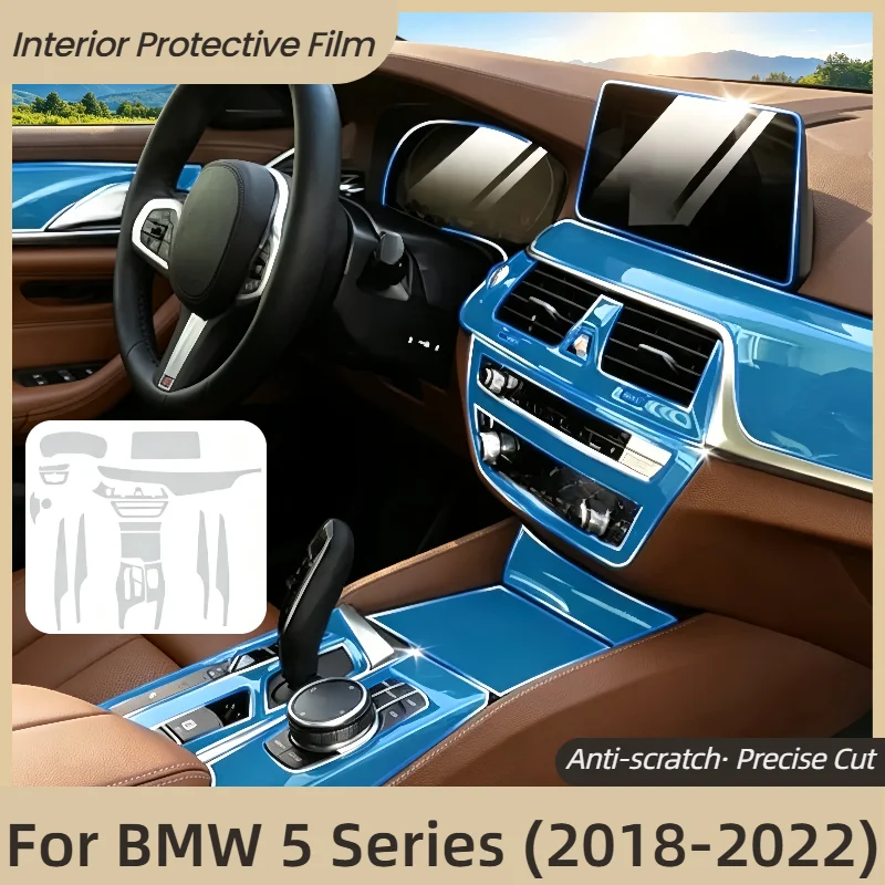 For BMW 5 Series G30 G31 2018-2022 TPU Car Dashboard Navigation Interior Protection Film Anti Scratch Accessories Refit Set
