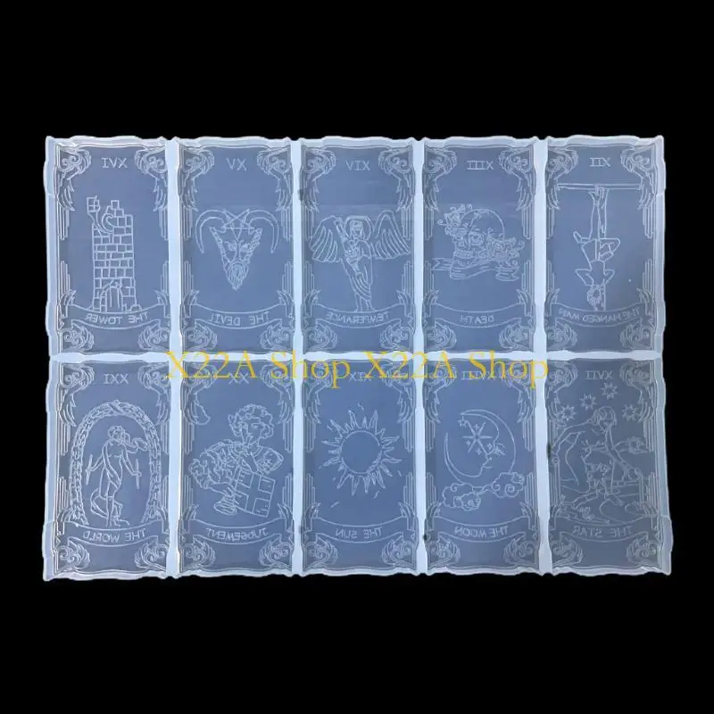 Unique Playing Game Cards Epoxy Resin Mold Divination Cards Silicone Mould DIY Crafts Jewelry Decoration Casting Tool