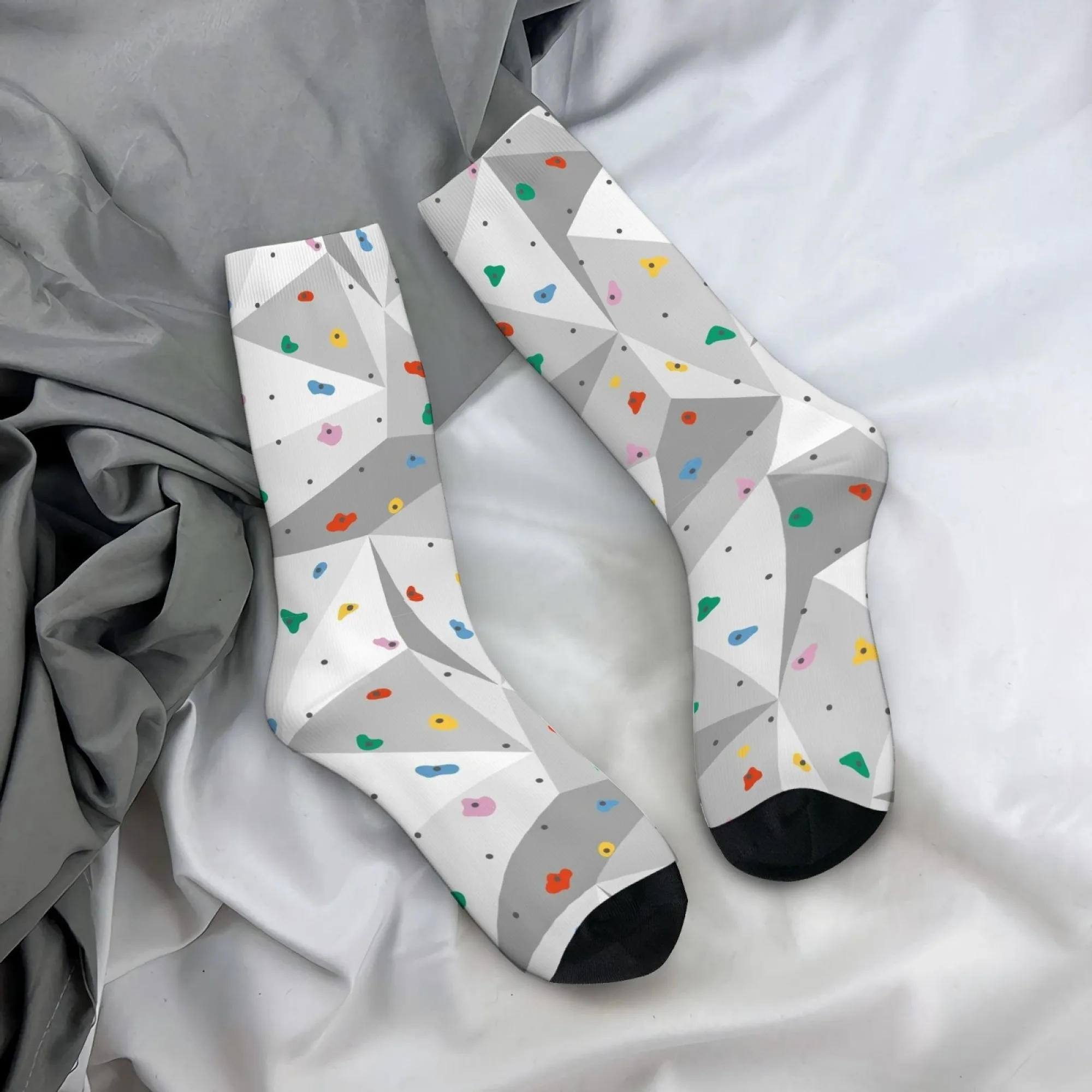 Funny and Playful Climbing Print Men's Socks Comfortable Durable Soft Socks Street Style Funny Retro Hip-hop Trendy Socks
