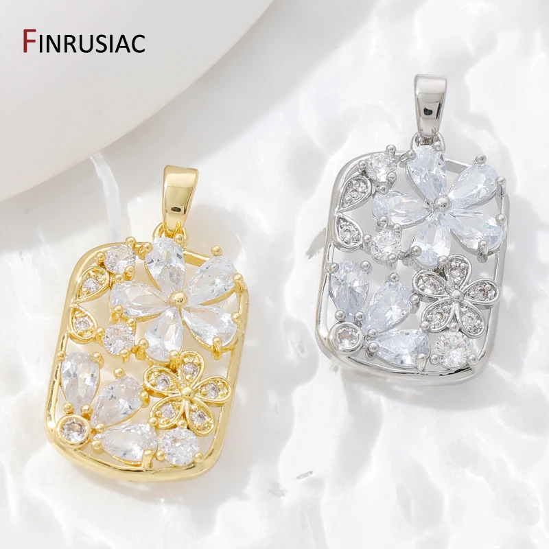 Multi Style 18K Gold Plated Brass Inlaid Zircon Moon Star Pendant,DIY Fashion Necklace Making Accessories,Supplies For Jewelry