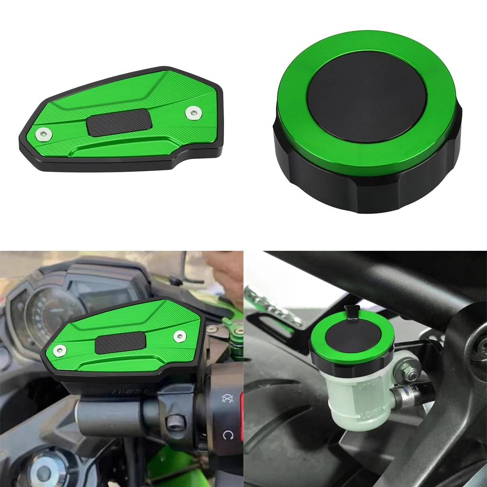 

Z500 Ninja 500 Motorcycle Accessories Front Rear Brake Fluid Reservoir Cap Oil Cover For Kawasaki Ninja500 Z 500 SE 2024 2025