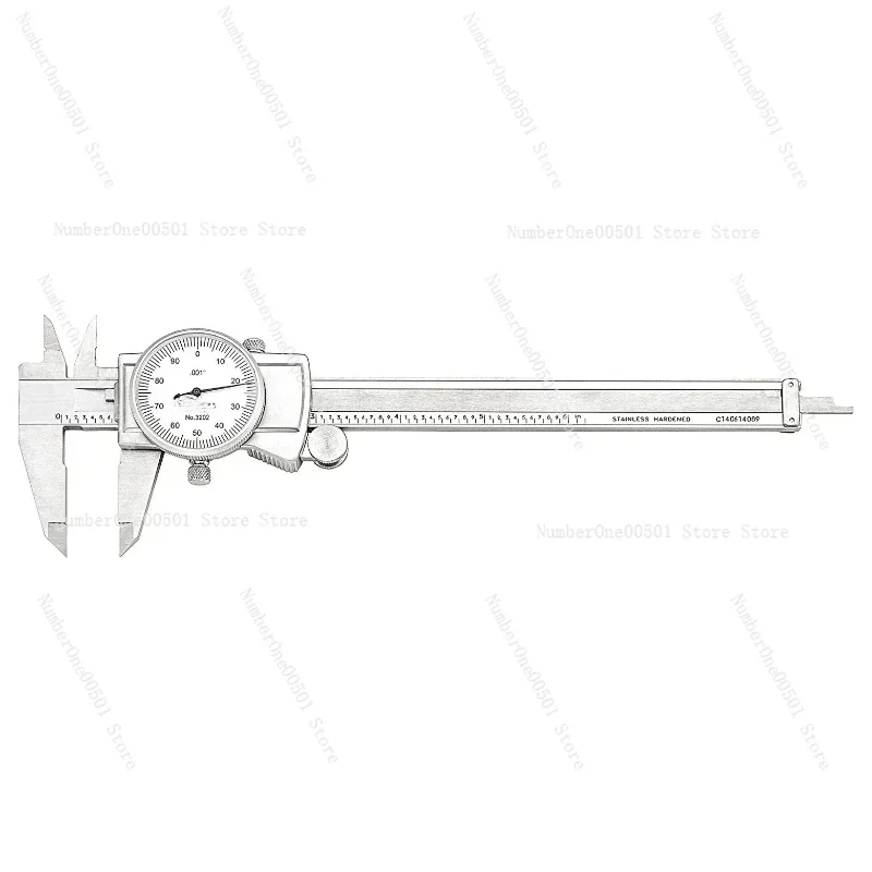 Dial Caliper Measuring Tool 3202-6/8/12, Hardened Stainless Steel Metal, 6 Inch 8inch 12inch Range, 0.001&quot