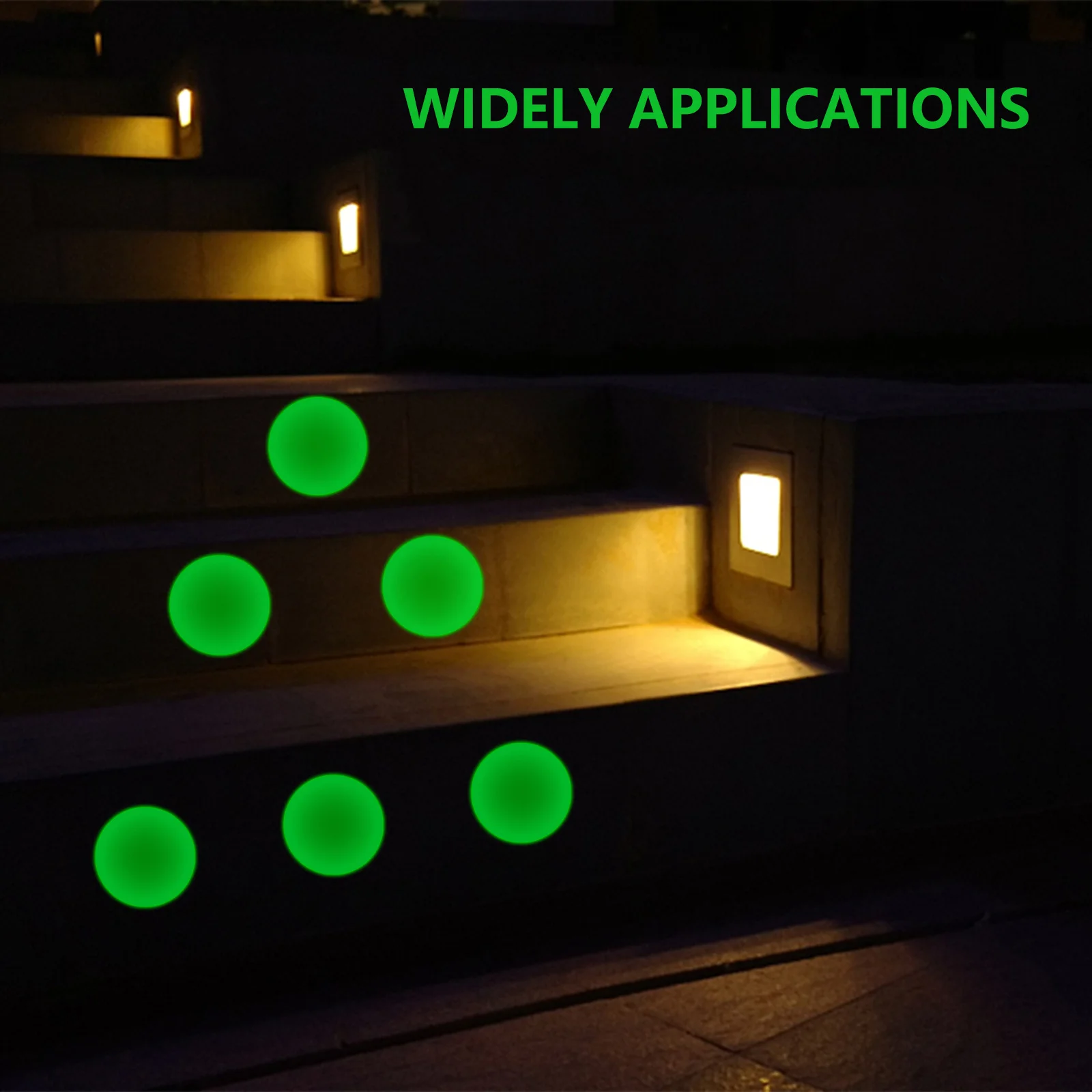 Anti-Skid Strips 20 Sheets Round Reflective Tape Fluorescent Safety Stair Treads Non-Slip Waterproof Weather Resistant