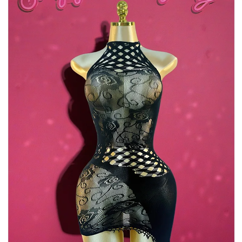 1PC donne sexy lingerie vestito aderente sexy a rete coprire qualsiasi accessorio scava fuori vestito aderente K298