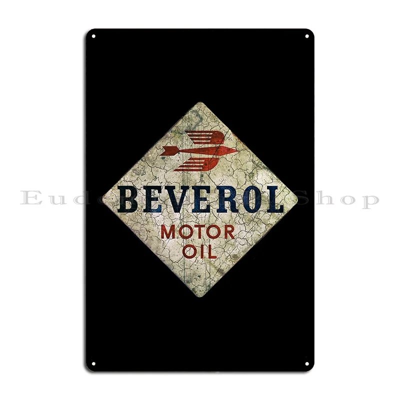 Beverol Motor Oil Vintage Advertising Cool Motorcycle Helmet Or Car Bumper Metal Signs Customize Wall Custom Tin Sign Poster