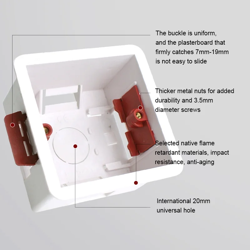 Savir-石膏ボード用のプラスチックドライリクライニングボックス,厚さ45mm,奥行き86mm,乾式壁用,非表示,壁に取り付けカセット