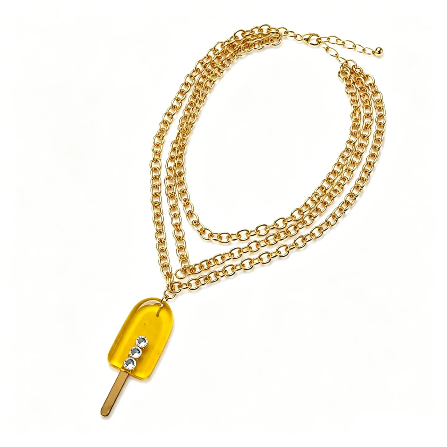 Multi-layer Metal Chain Ice Cream Pendant Necklace Retro Light Luxury Clavicle Chain Fashion Women Party Jewelry Gift