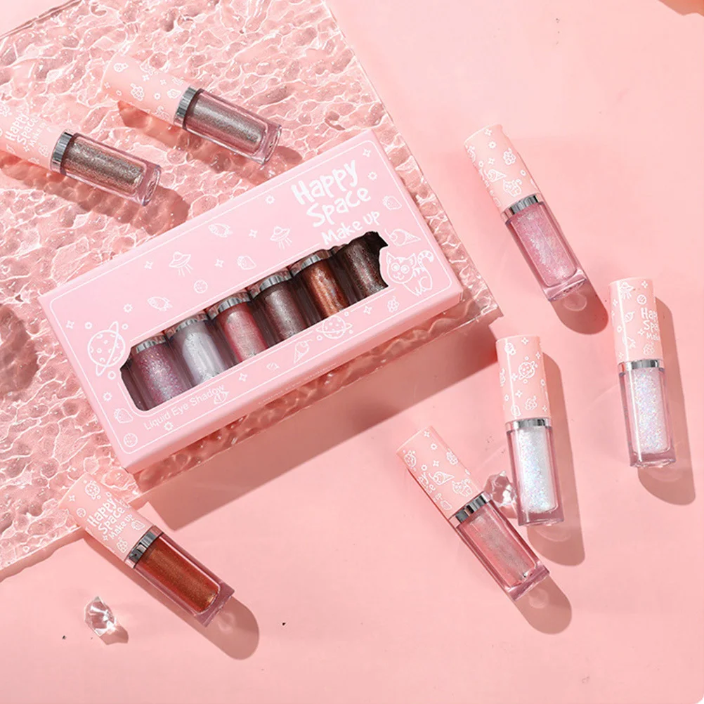 8-delige vloeibare oogschaduw glitter glans make-upkit Gemakkelijk aan te brengen Mengbare damescosmetica voor dagelijks gebruik Feestavondoutfits
