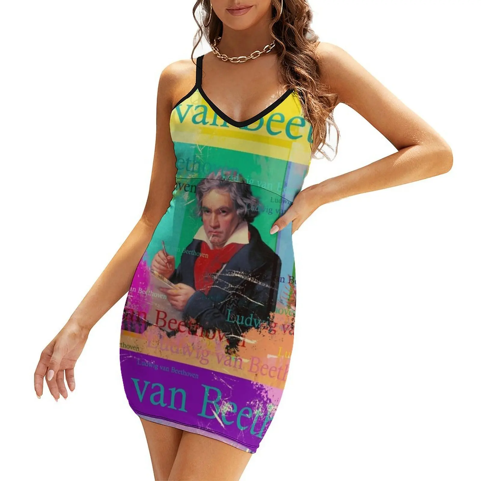 

Ludwig van Beethoven portrait, famous German composer, 9th symphony Sling Dress summer clothes dresses summer woman 2025