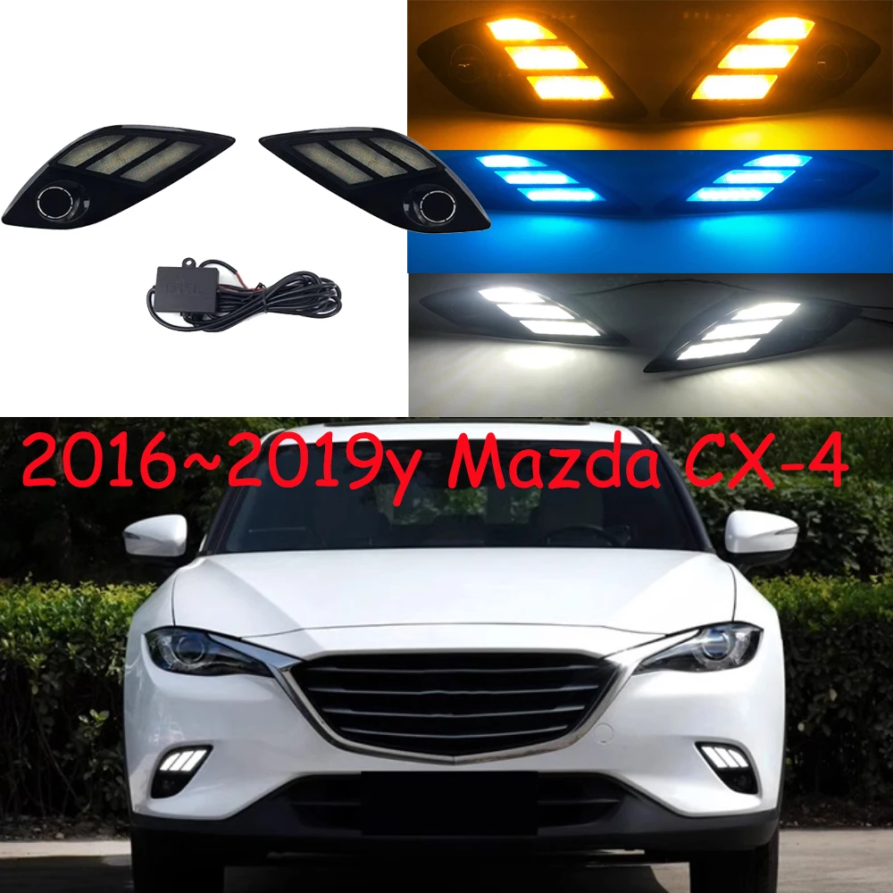 car accessories bumper headlight for mazda CX-4 daytime light cx4 2016~2019y LED for mazda cx-4 headlamp Fog light