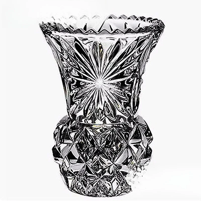 

Crystal glass household computer desk bedside table, small single flower arrangement vase ornament.
