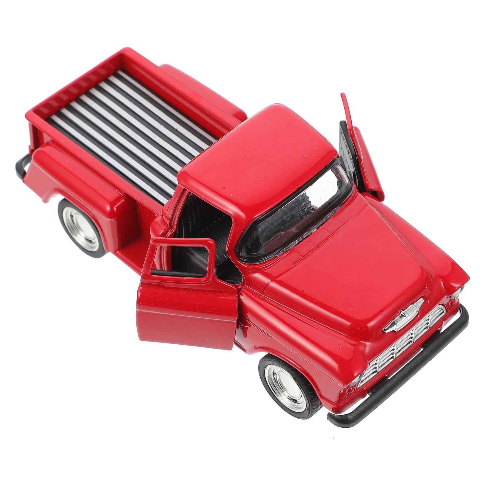 Pickup Truck Model Miniature Vehicles 1/24 Car Models Auto Scale Childrens Toys Red Vintage Automotive Small Decorate Filler