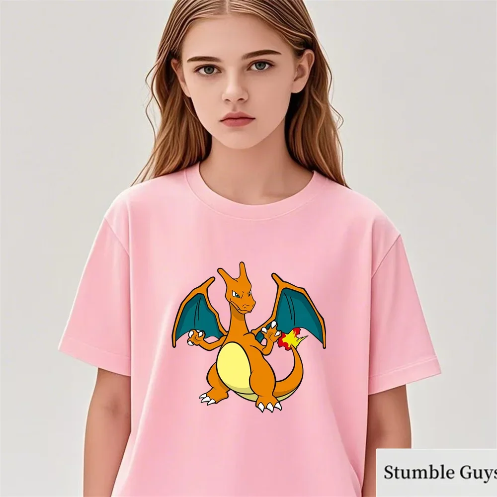 เสื้อยืดอนิเมะเด็ก ลายการ์ตูนโปเกมอน พิคาชู เก็นการ์ เสื้อผ้าลำลองสำหรับเด็กผู้ชาย เสื้อเด็กผู้หญิง ของขวัญวันเกิด เสื้อแฟชั่นวัยรุ่น