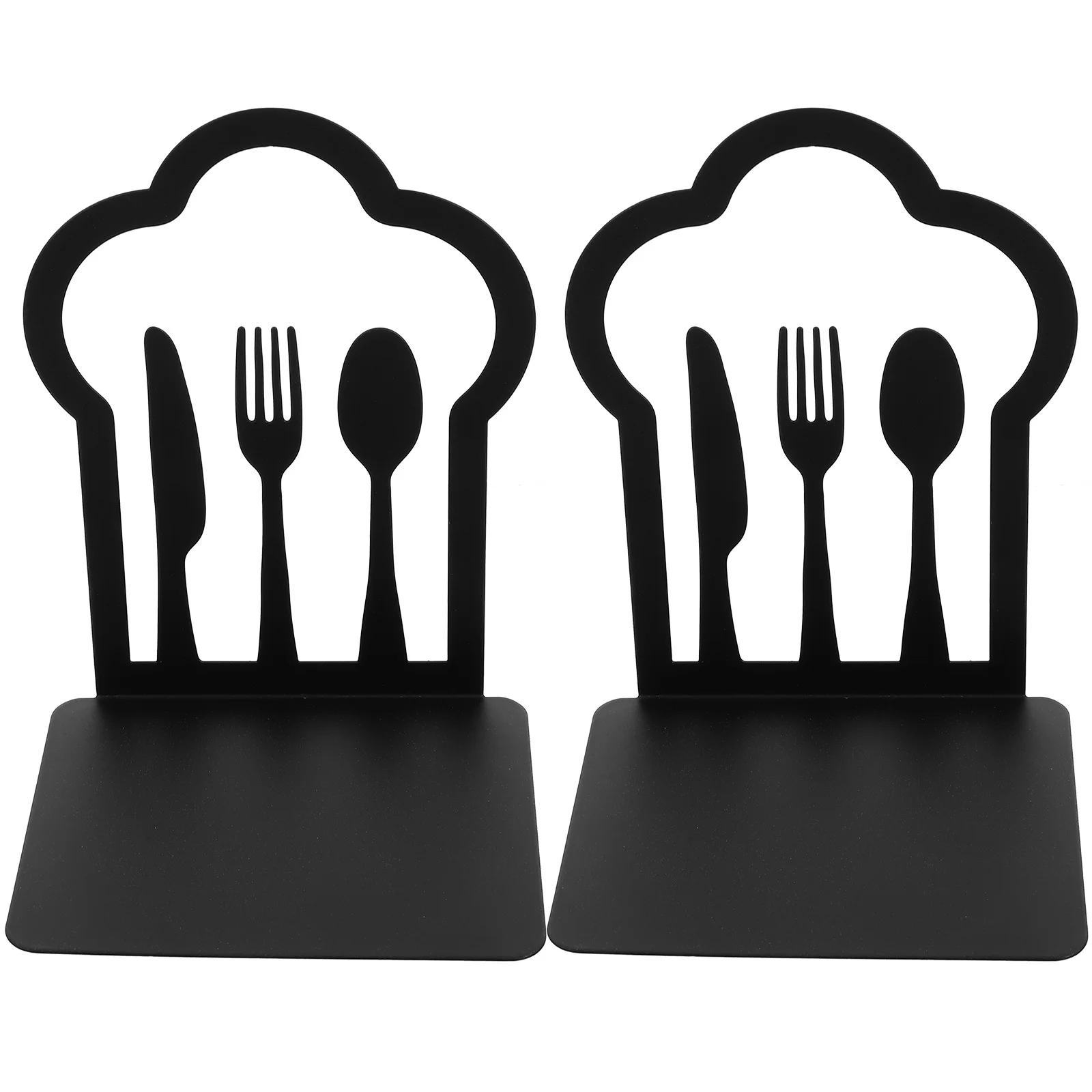 

2pcs Retro End Iron Bookend Flat Bottom Heavy Duty Bookends For Shelves Kitchen Themed Book Holder Study Accessories Decorative