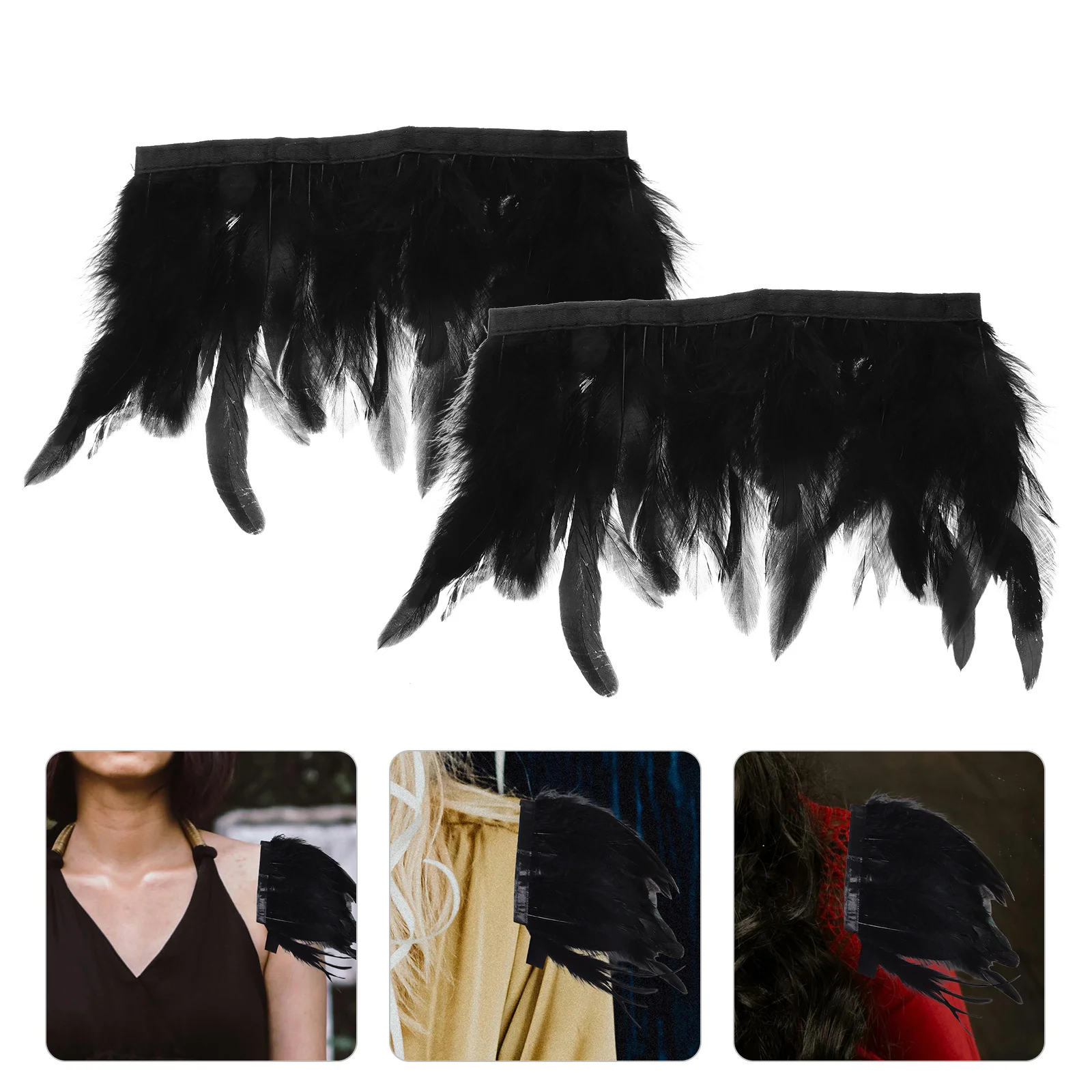 الريش كيب فروي شال هالوين الكتف الوسادة تتغاضى الجناح الزخرفية المعصم الأصفاد الرجال النساء تأثيري أزياء تنكرية للحفلات