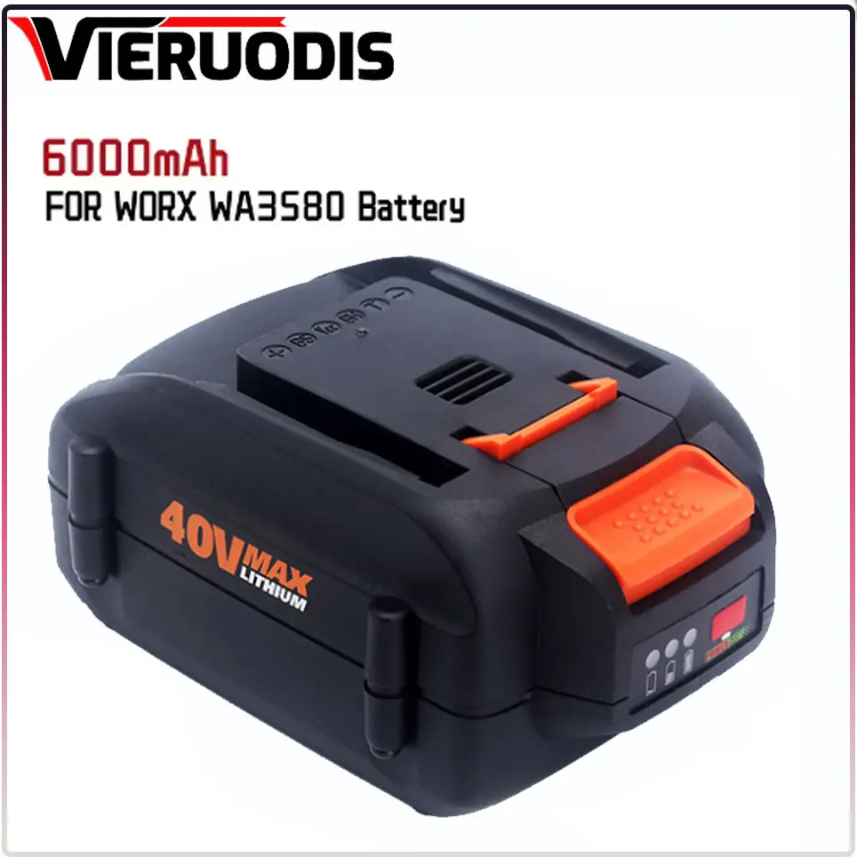 

40V Lithium battery for Worx WA3580 40V 4000/6000mAh battery WG180 WG280 WG380 WG580 40V tool battery