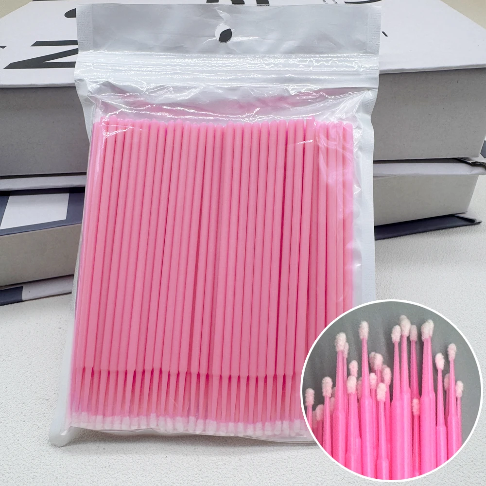 100PCS Disposable MicroBrush Eyelashes Extension Individual Lash Removing Swab Micro Brush For Eyelash Extension Tools