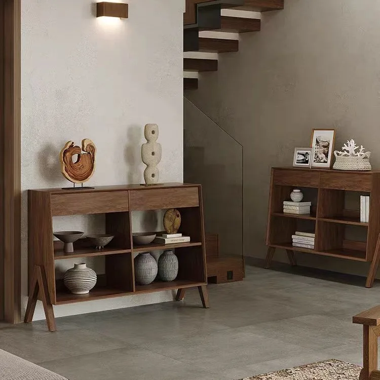 

Wabi Sandy Wind Bedroom Solid Wood Dining Side Cabinet Living Room Retro Entrance Cabinet Homestay Locker Tea Kitchen Cabinet Ja