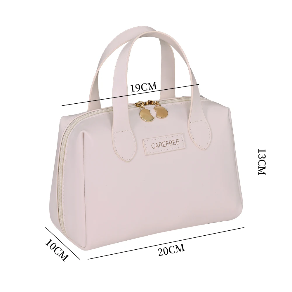 حقيبة مستحضرات التجميل الأنيقة ذات سعة كبيرة، حقيبة مكياج للسفر من البولي يوريثان، مقاومة للماء، حقائب غسيل الحمام، مجموعة أدوات الزينة متعددة الوظائف