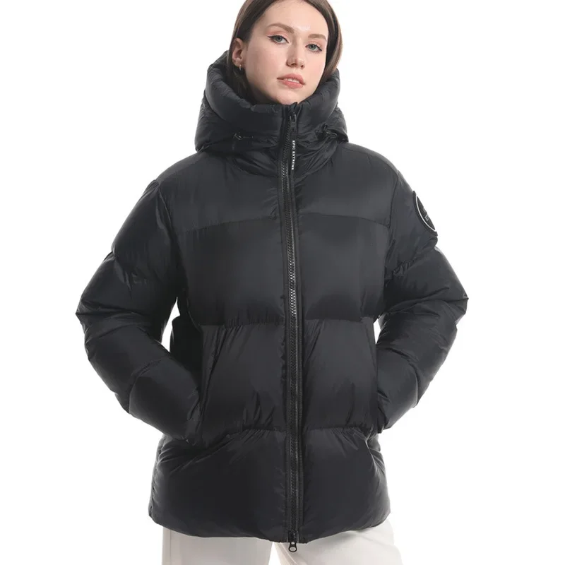 Big Goose Down Jacket Unisex New Thickened Warm Hooded Jacket Winter Cold Resistant Windproof Outdoor Down Coat Clothing