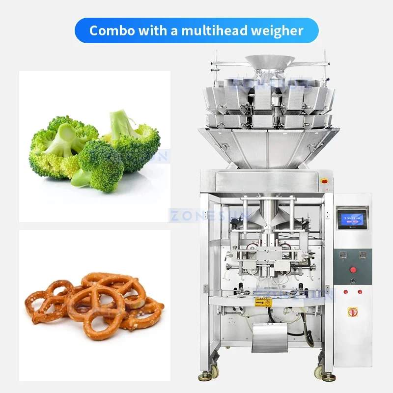 ZONESUN ماكينة تعبئة أوتوماتيكية حبيبات الطعام مسحوق الحقيبة شكل ملء ختم معدات التعبئة VFFS التحكم المؤازرة ZS-FS420F