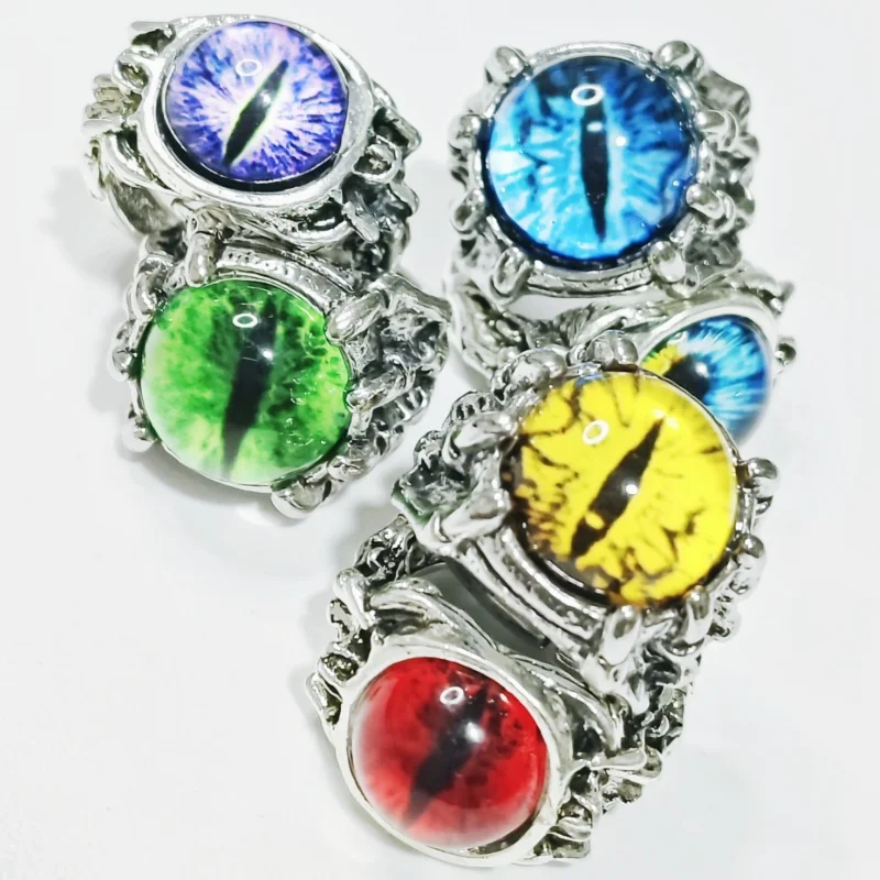 

Wholesale 40 pcs Devil's Eye Alloy Ring Trendy Men's and Women's Punk Vintage Jewelry