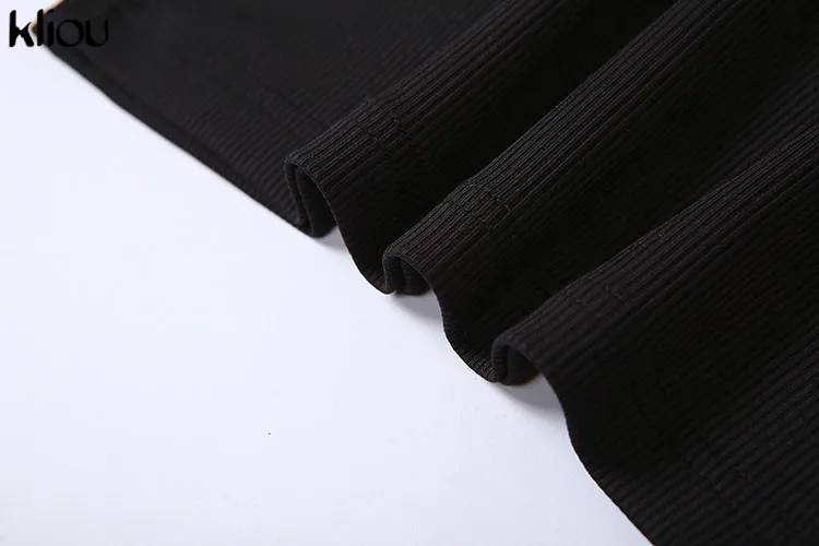 Kliou Elegante Büro Dame Maxi Kleid Frauen Solide Mode drehen-unten Kragen Kurzarm Taste Seite Schlitz Körper-gestaltung Straße Robe – Detail 9