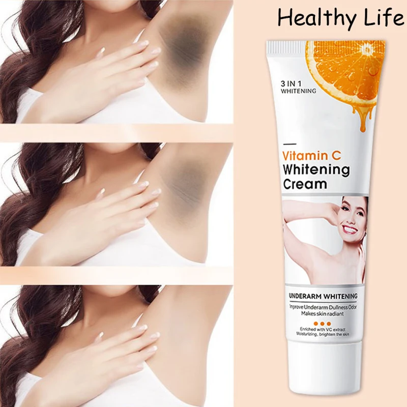 Skin Whitening Cream Vitamin C Brighten Cream Bleaching Armpits Elbows Knees Moisturizing Smoothing Body Lightening Melanin 50g