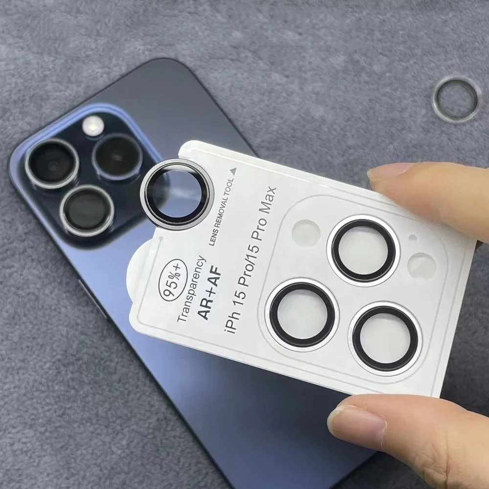 2-3Pcs 8K HD 금속 링 카메라 렌즈 보호기 유리 아이폰 17 16 15 14 프로 맥스 렌즈 보호 필름