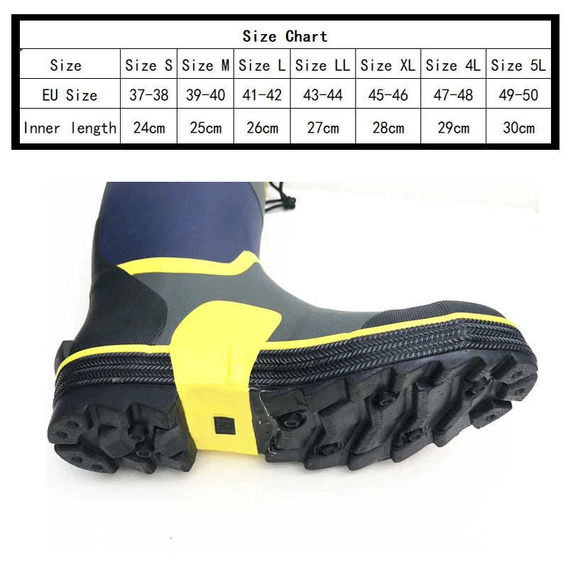 Fishing Shoes Rubber Rain Shoes Waterproof High boots Steel Toe Non Slip Sole Hunting Working Fishing Boots Men Women Shoes