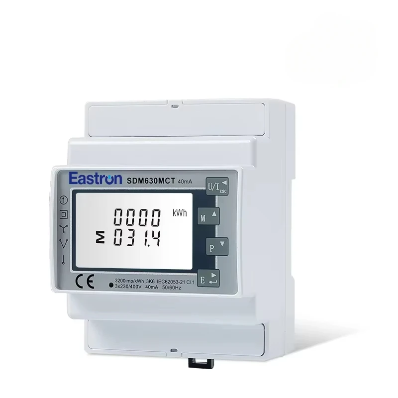 Eastron SDM630MCT 40mA MID Energy Meter for Single and Three Phase Electrical Systems, Bi-directional Power Quality Meter