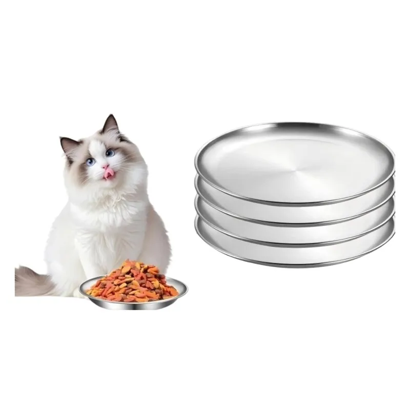 ALIM-Stainless Steel For Cats 4PCS For Cat Bowls, 6.7