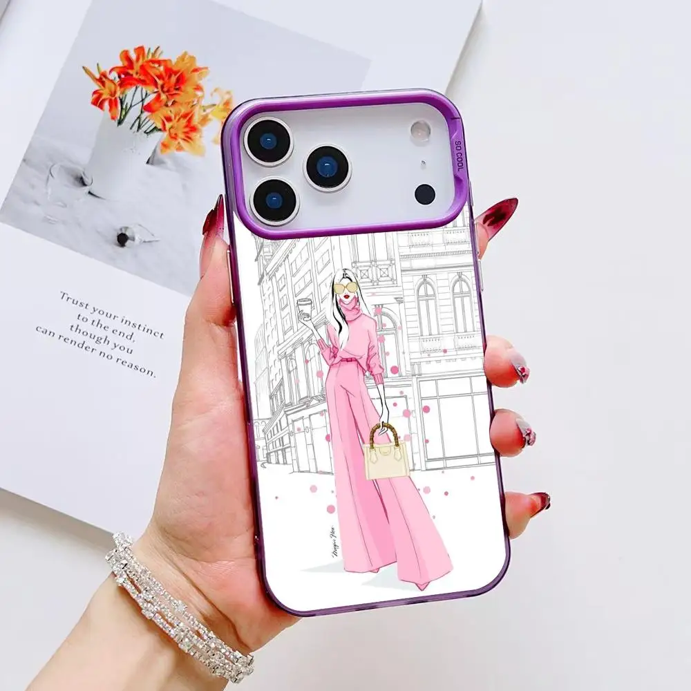 MEGAN HESS Cassa Del Telefono Per IPhone 17 16 15 14 13 12 11 Pro Max Air Multicolor Opaco Laser Metallico Aurora Funda