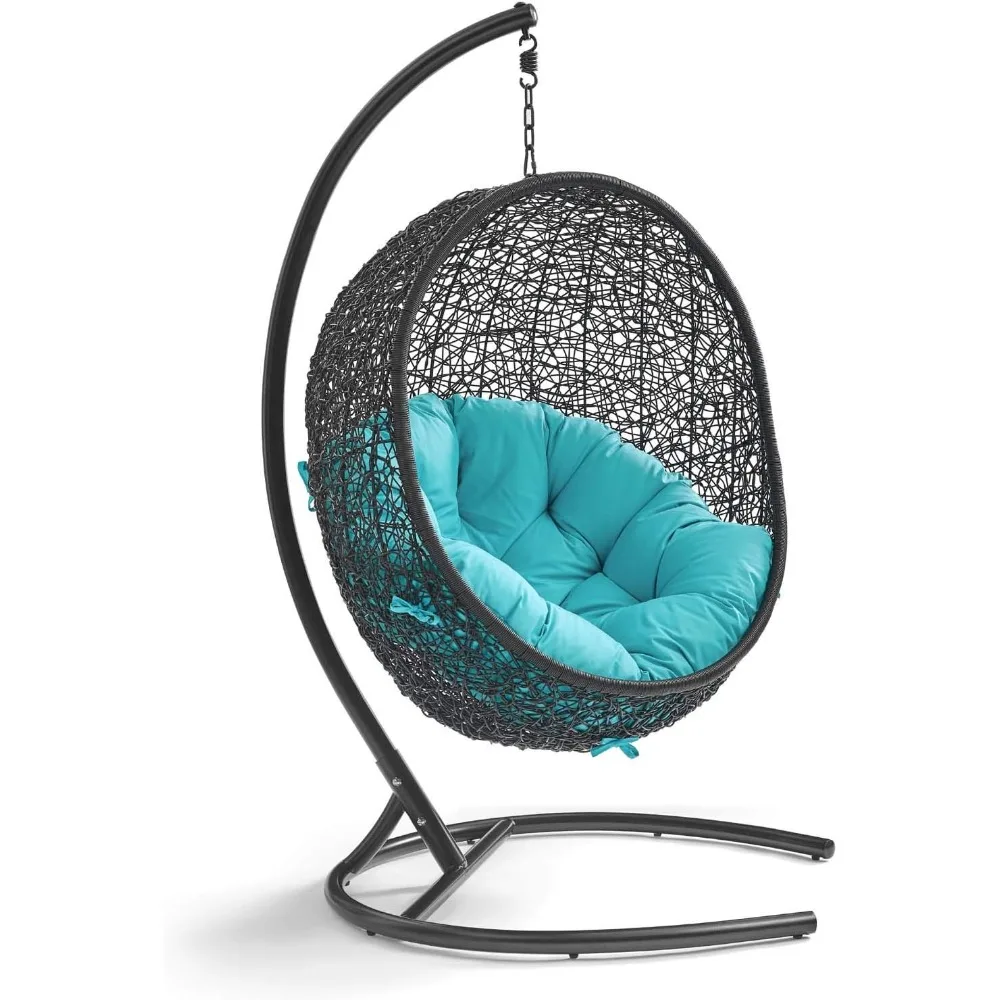 

EEI-739-TRQ-SET Encase Swing Outdoor Patio Lounge Chair, With Stand, Turquoise