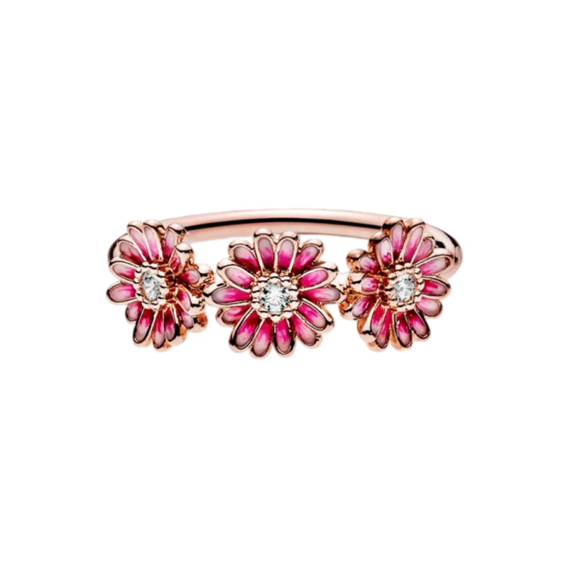Women's 925 Silver Double Love Butterfly Gold Ring