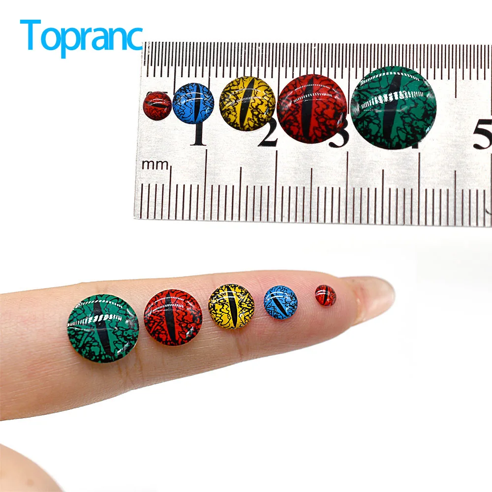 Topranc 3D Crack Fishing Lure Eyes Sticker Artificial Fish Eye DIY Bait Making Tackle Accessory