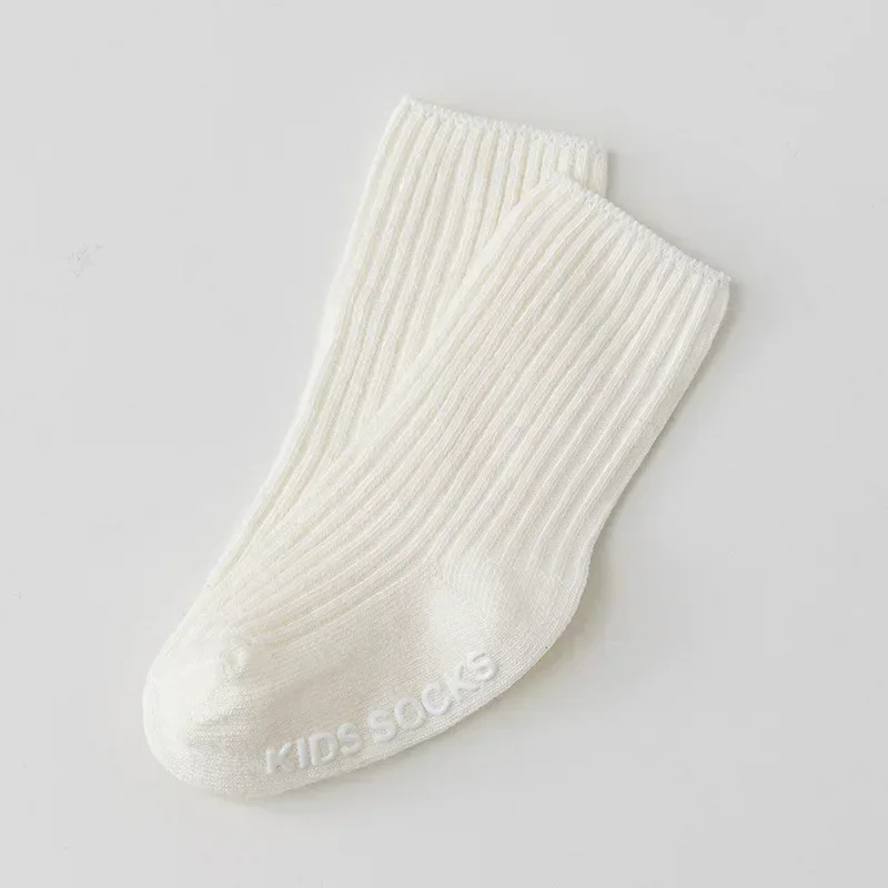 Chaussettes de sport pour bébé garçon et fille, à la mode, simple, noir, blanc, gris, document non-ald, chaussette de sol, pour les premiers pas des tout-petits