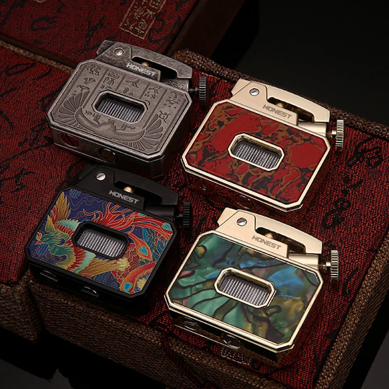 

Портативный винтажный инструмент EDC для выживания на природе: прозрачный отсек для хранения с выдвижным механизмом на одну кнопку, зажигалка для кемпинга, походов и экстренных ситуаций