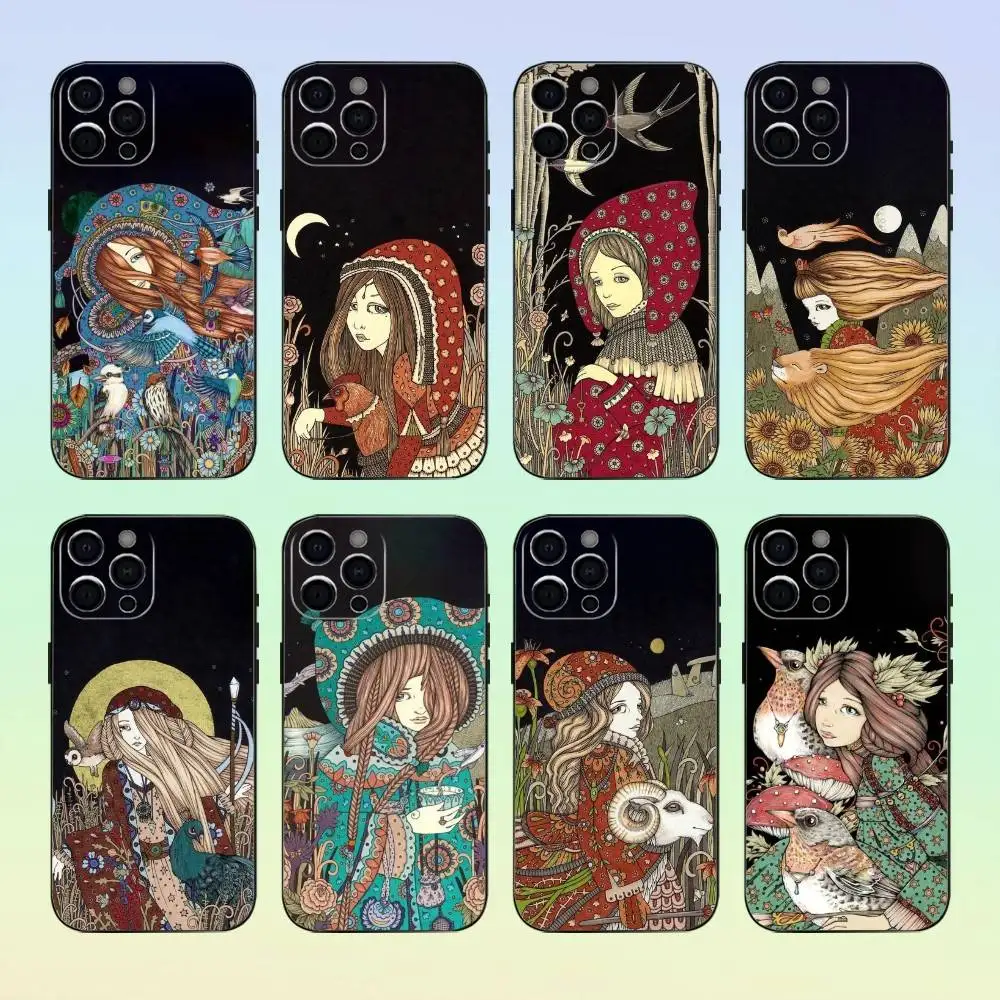 Custodia morbida in silicone per telefono Anita Inverarity per IPhone 17 16 15 14 13 12 11 Custodia morbida in silicone nero