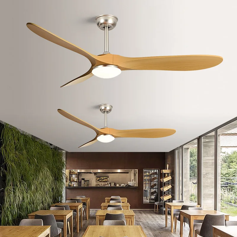 High wind power ceiling fan lamp Nordic simple business with office retro living room dining room inverter American electric fan