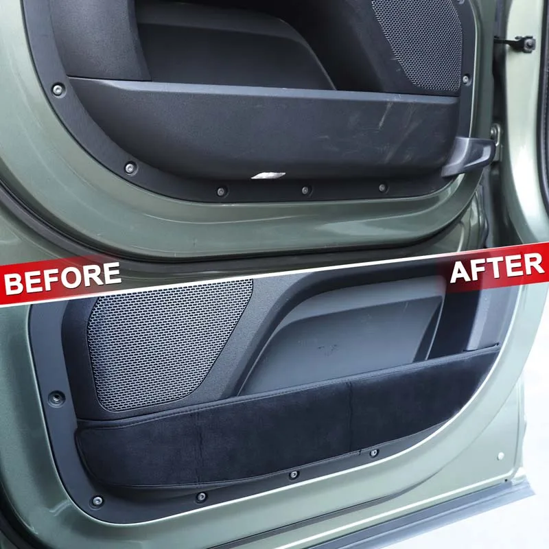

4Pcs Velvet Black For Land Rover Defender 90 110 130 2020+ car door anti-dirty pad decorative sticker car protection accessories