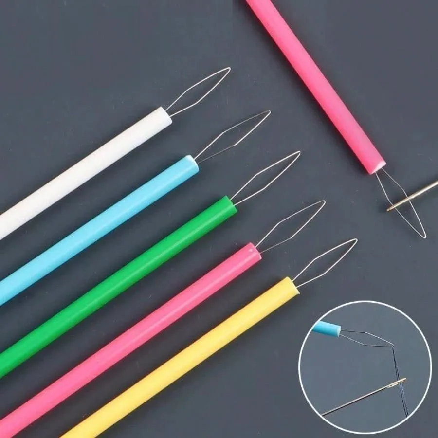 Zylindrische bunte Nähwerkzeuge DIY Nähzubehör Leader Beader Threading Needle
