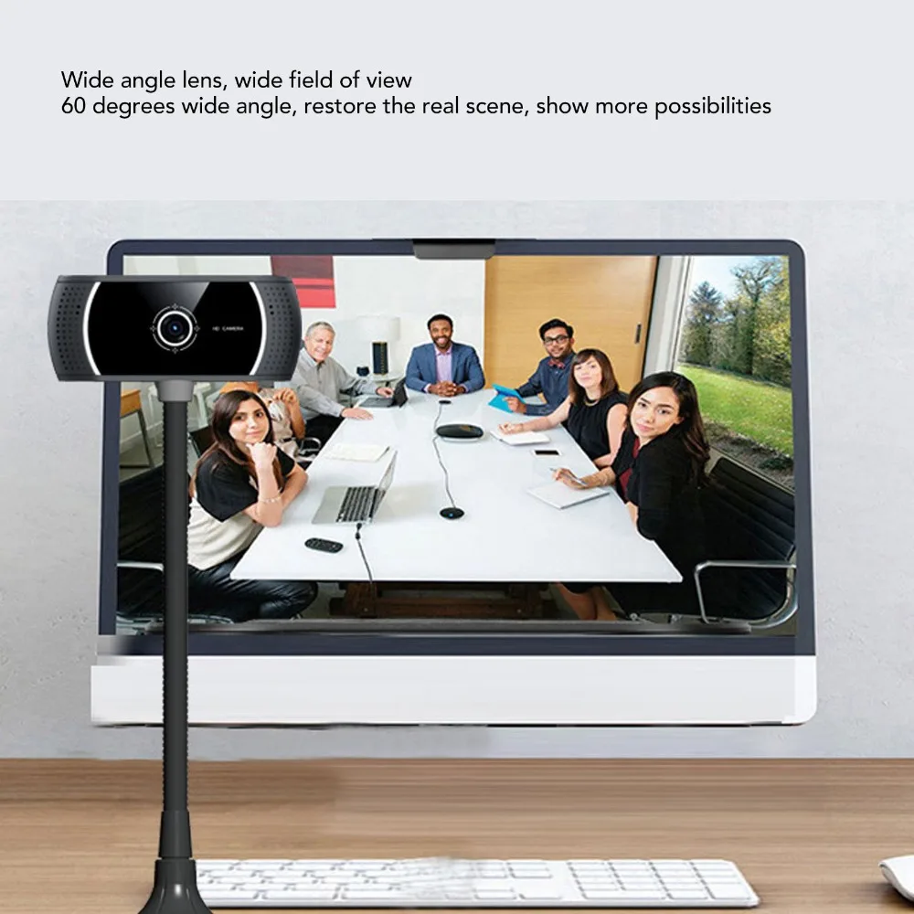 Auto Focus Lock for C185 720P 30 Fps HD Webcam 60 Degree Wide Viewing Angle 360 Degree Rotation USB Web Camera