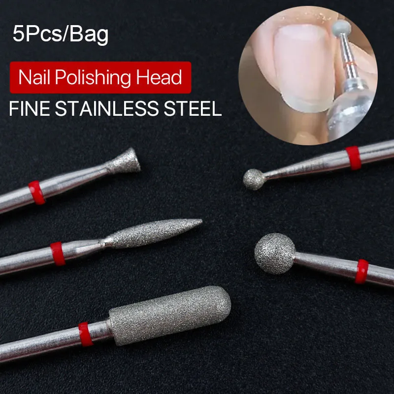 5pcs/Set Diamond Nail Drill Bit Milling Cutter for Manicure Electric Rotary Burr Cuticle Tools Accessories