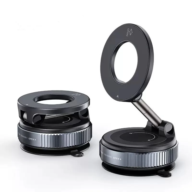 Vacuum Suction Magnetic Car Phone Holder 360° Rotatable Foldable Adjustable Arm Dashboard Navigation Mount for All Smartphones, image 7