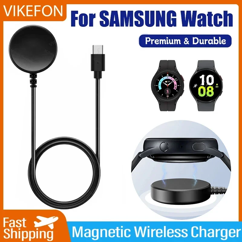 VIKEFON Watch Wireless Charger For Samsung Galaxy Watch 7 8 Pro Active 2 Portable USB Type C PD Cable Fast Charging Dock Station