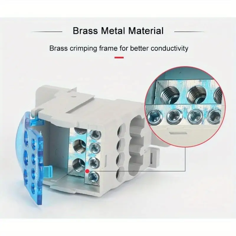 UKK 80A DIN Rail Distribution Box One in Multiple Out Power Universal Electric Wire Connector Junction Box Terminal Block