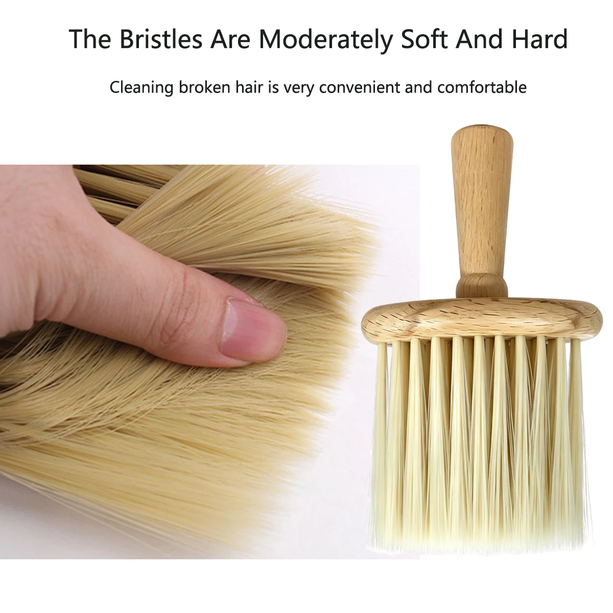 1Pcs Wood Multipurpose Cleaning Brush Barber Neck Broken Hair Brush For Salon Hairdressing Keyboard Car Home Dust Sweeping Tool