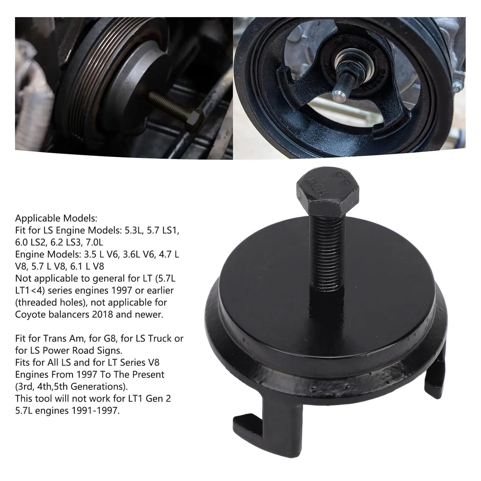 

Harmonic Balancer Crank Pulley Puller 25264 with Harmonic Balancer Installation Tool for LS LT Series V8 Engine